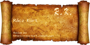 Rácz Kürt névjegykártya